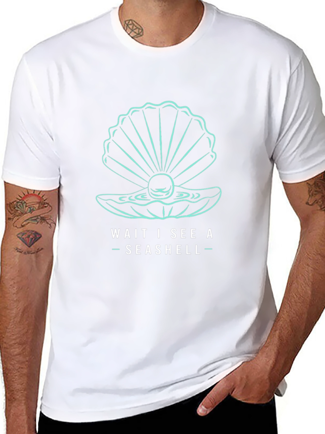 Seashell Graphic T-Shirt - Wait I See a Seashell