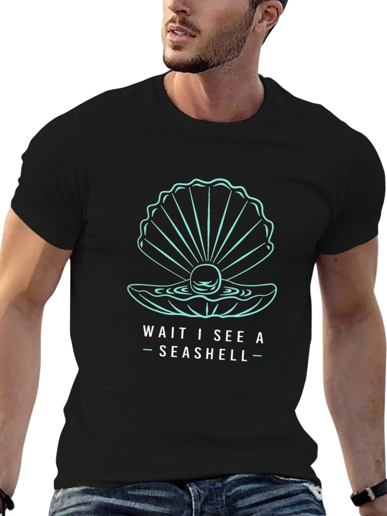 Seashell Graphic T-Shirt - Wait I See a Seashell