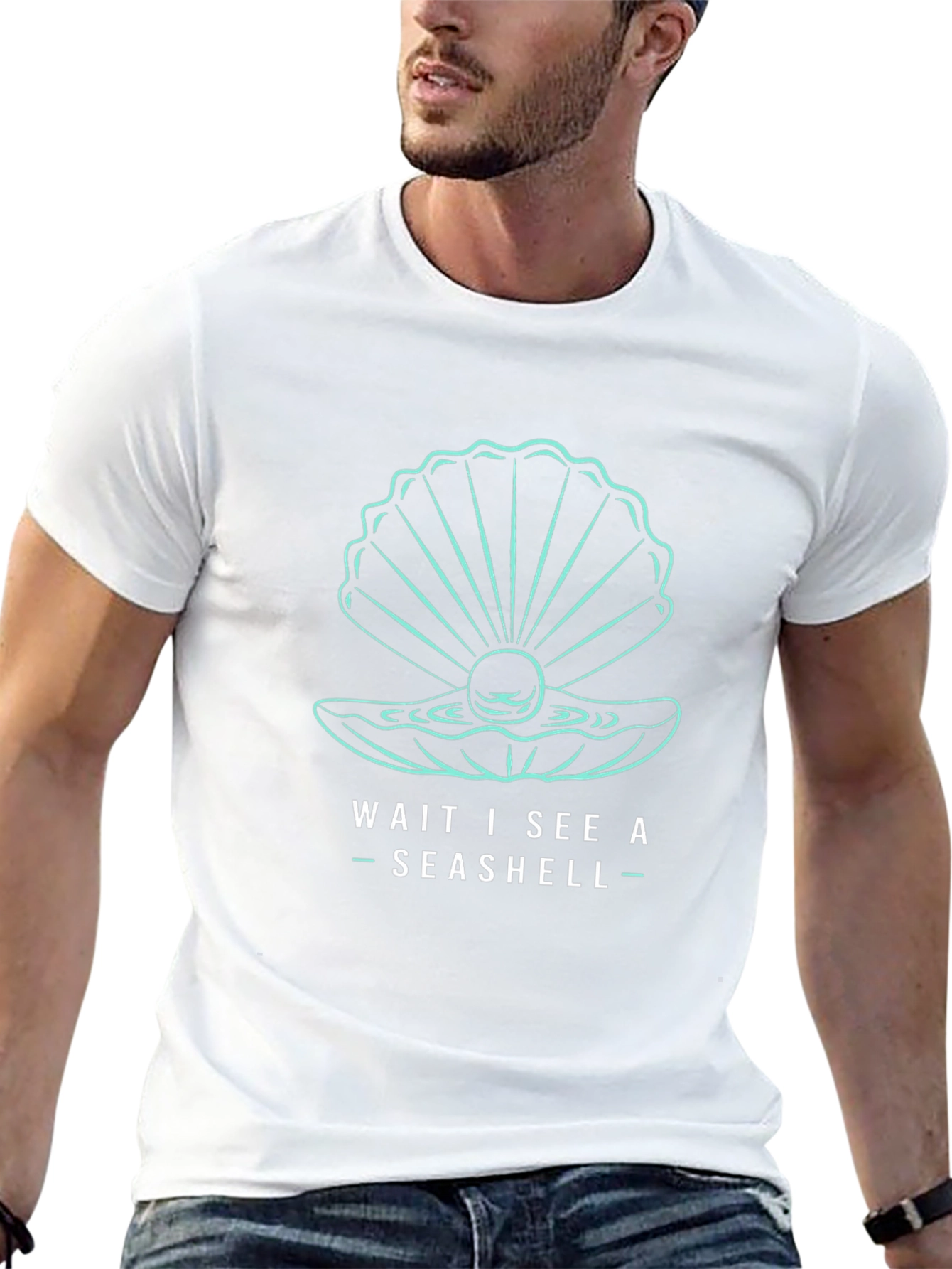 Seashell Graphic T-Shirt - Wait I See a Seashell