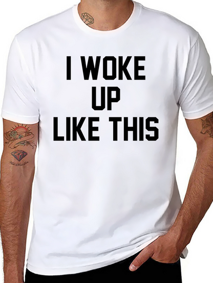 I Woke Up Like This Graphic Tee - Black