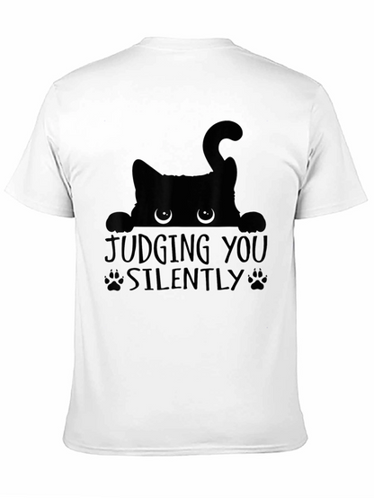 Judging You Silently Black Cat Graphic Tee