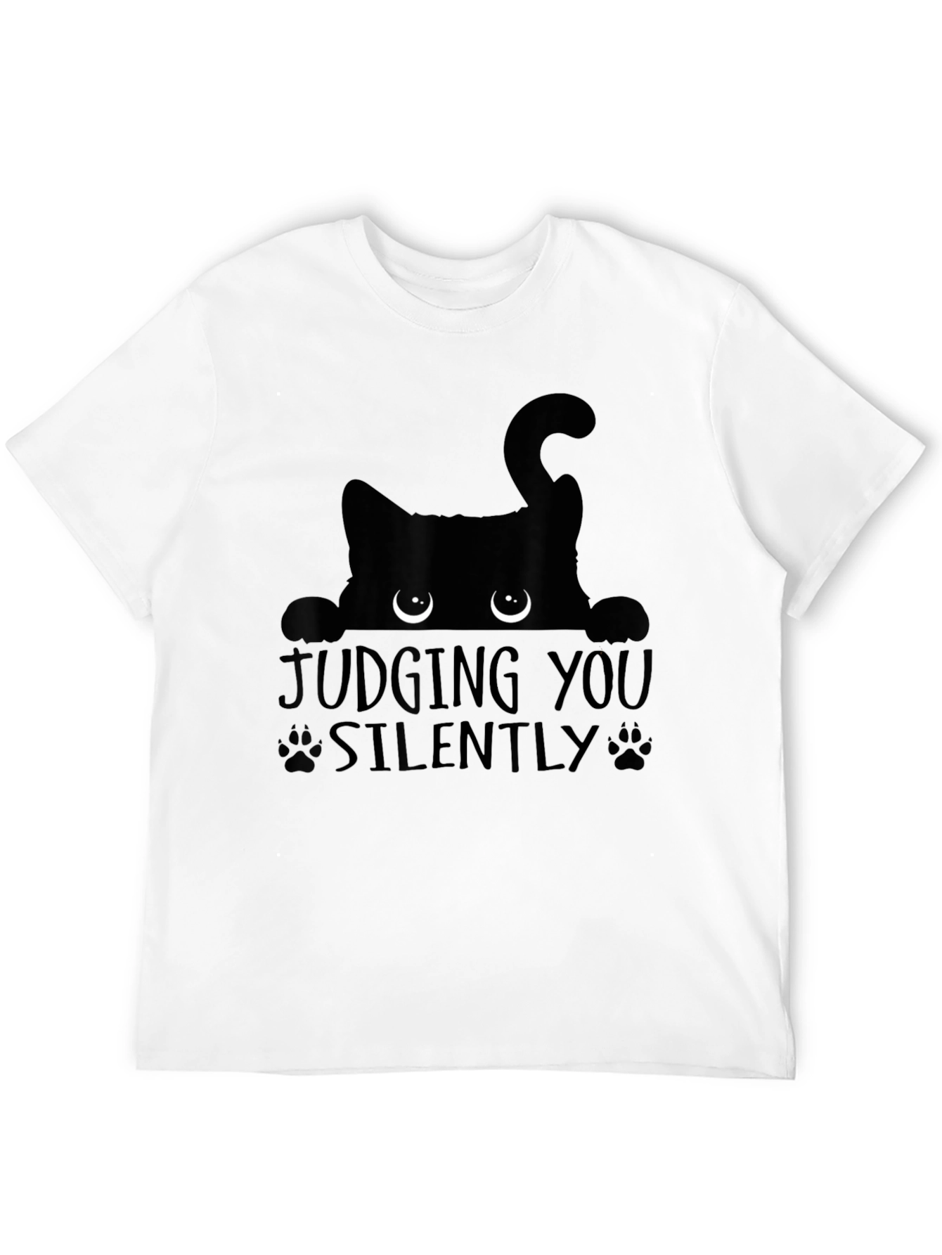 Judging You Silently Black Cat Graphic Tee