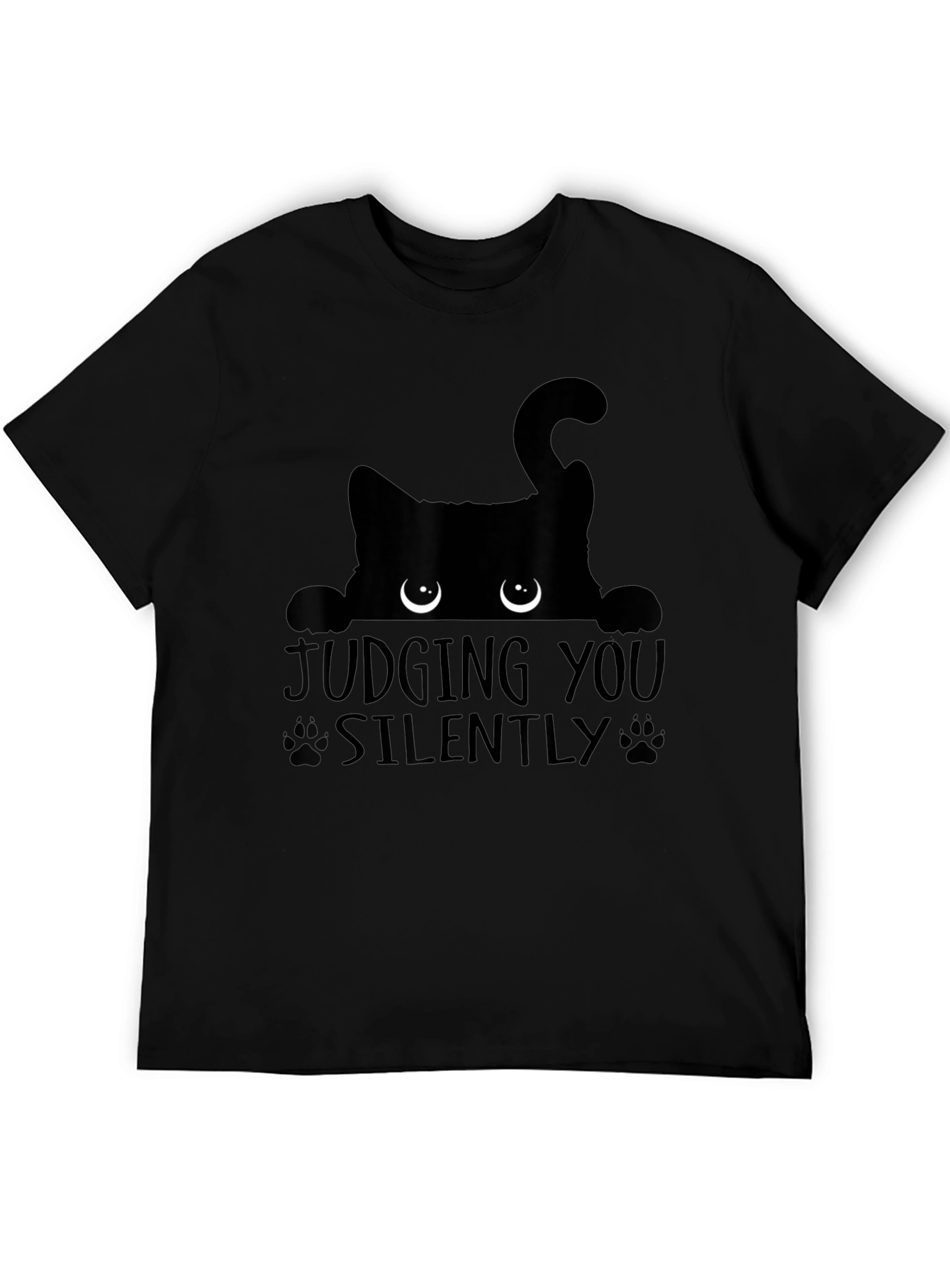 Judging You Silently Black Cat Graphic Tee