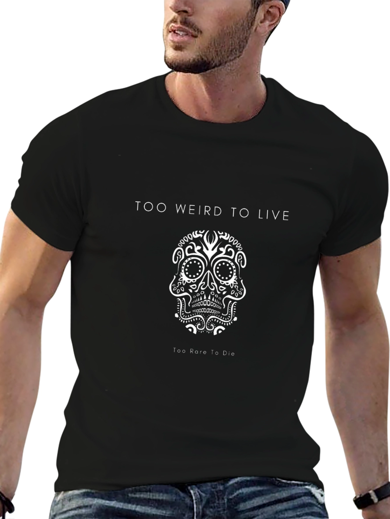 Weird to Live Skull Graphic T-Shirt