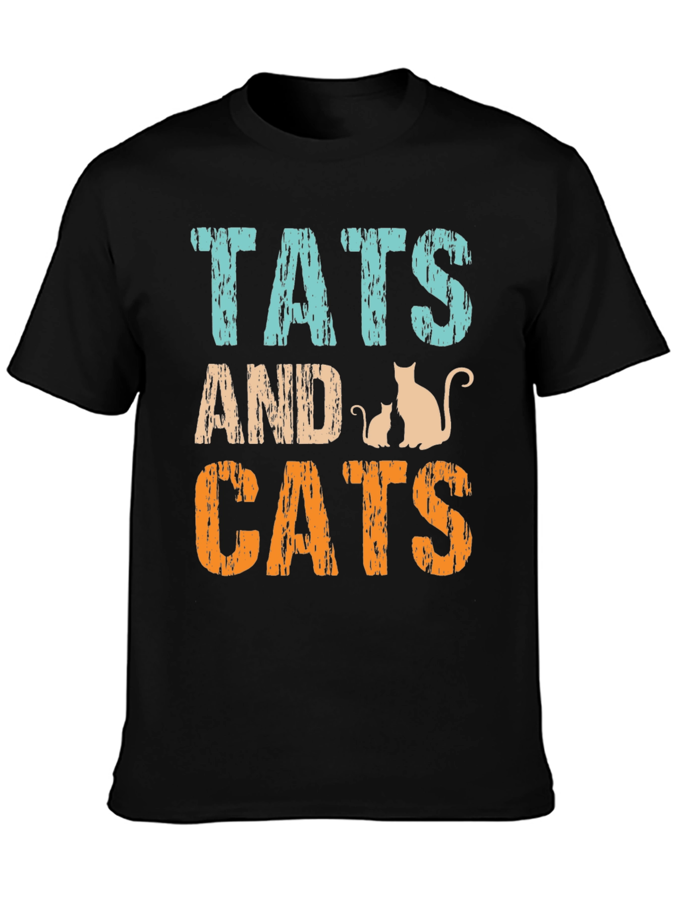 Tats and Cats Graphic Tee - Black
