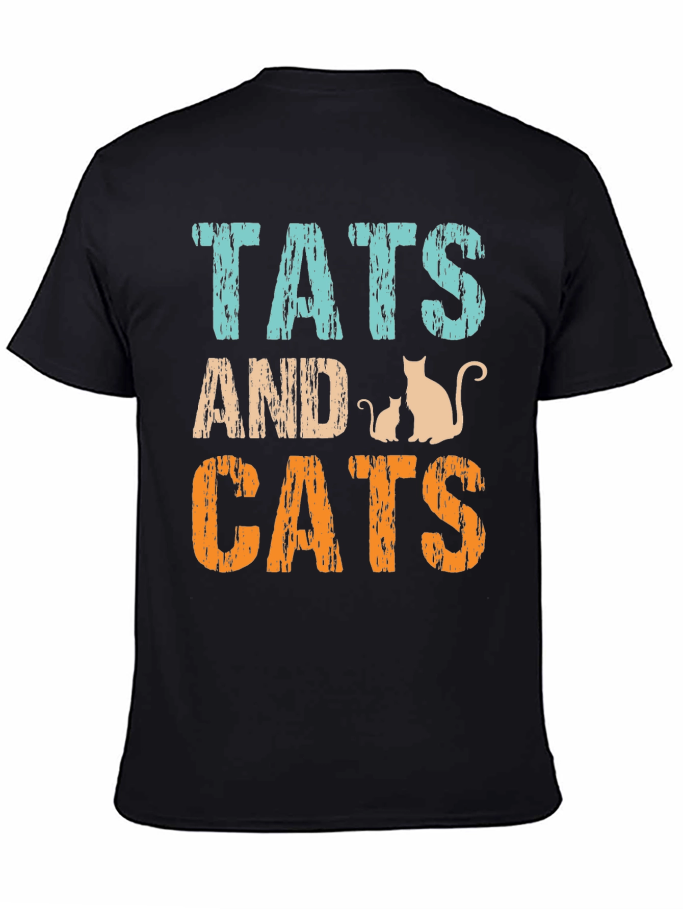 Tats and Cats Graphic Tee - Black
