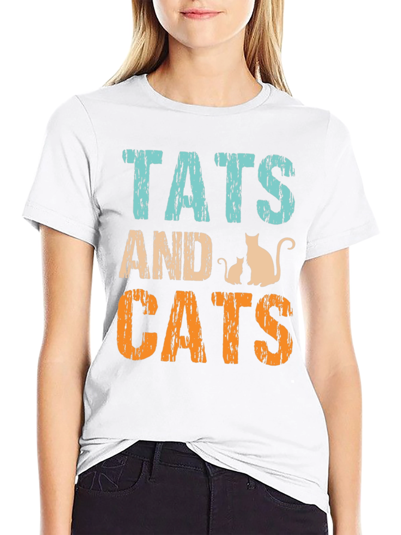 Tats and Cats Graphic Tee - Black