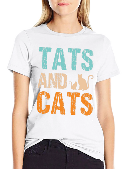 Tats and Cats Graphic Tee - Black