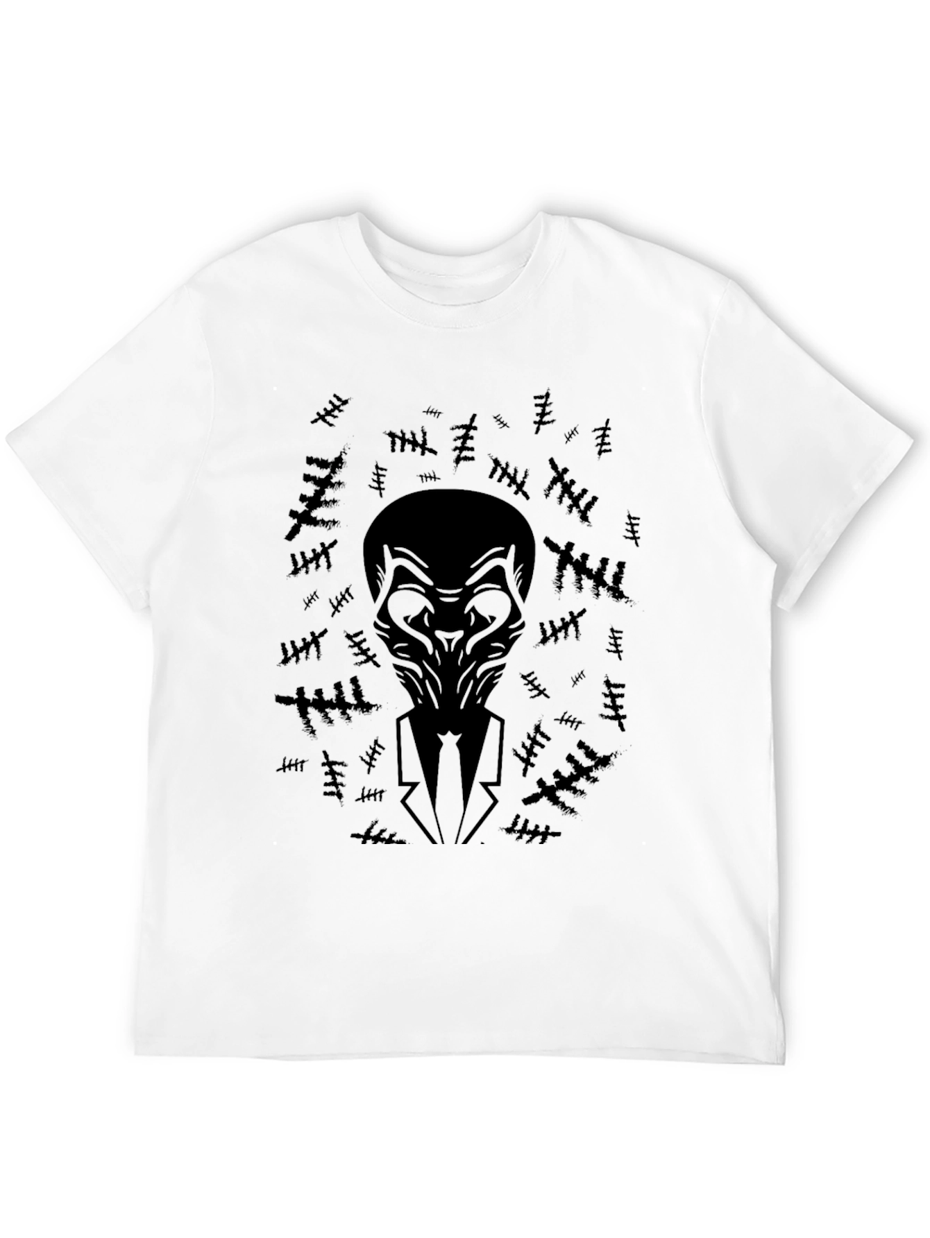 Black T-Shirt with Abstract Figure