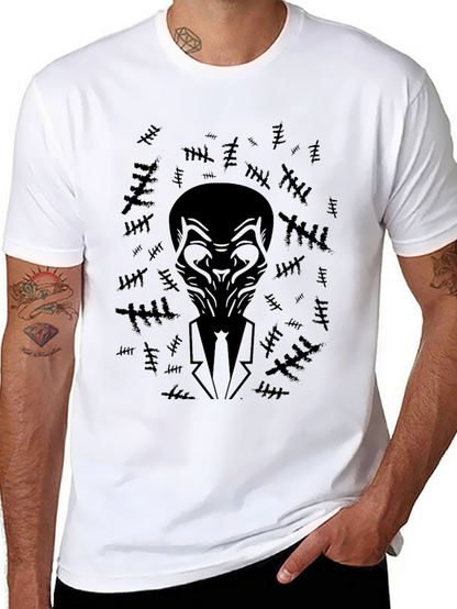 Black T-Shirt with Abstract Figure