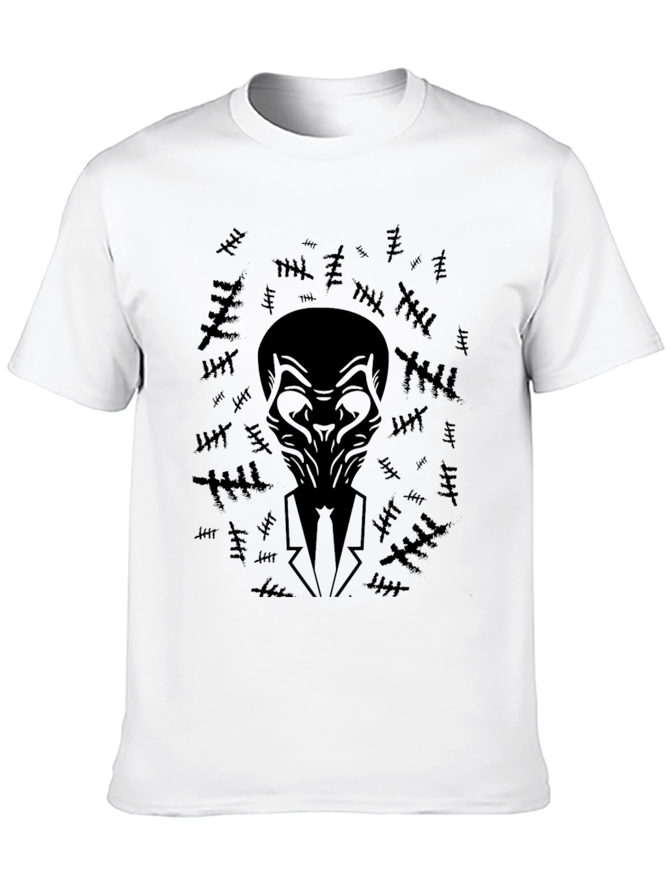 Black T-Shirt with Abstract Figure