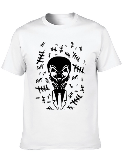 Black T-Shirt with Abstract Figure