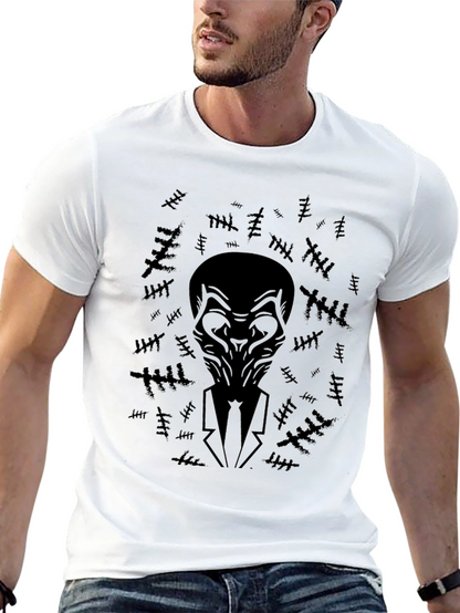 Black T-Shirt with Abstract Figure