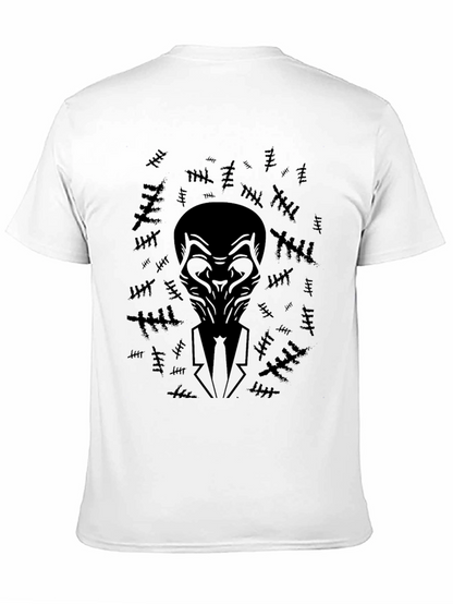 Black T-Shirt with Abstract Figure