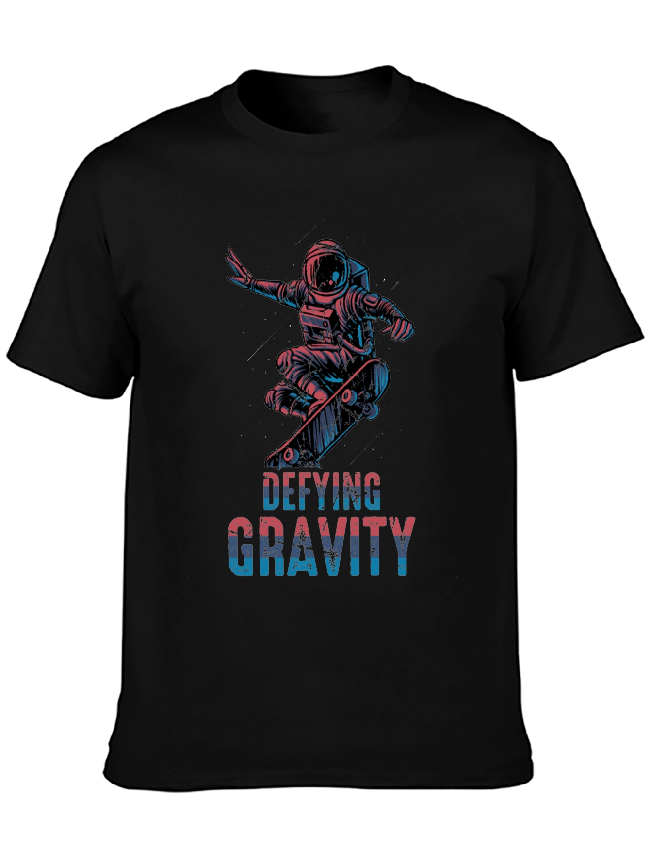 Defying Gravity Astronaut Skateboarder Graphic T-Shirt