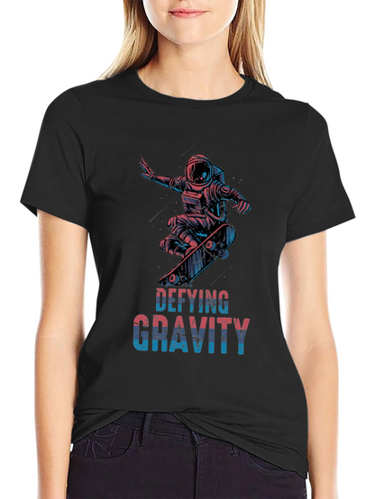 Defying Gravity Astronaut Skateboarder Graphic T-Shirt