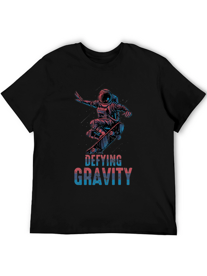 Defying Gravity Astronaut Skateboarder Graphic T-Shirt