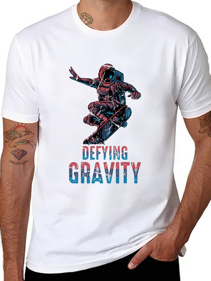 Defying Gravity Astronaut Skateboarder Graphic T-Shirt