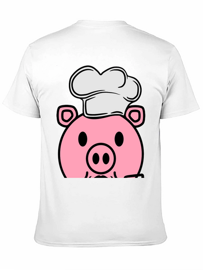 Pig Chef Graphic Tee - Black Cotton T-Shirt