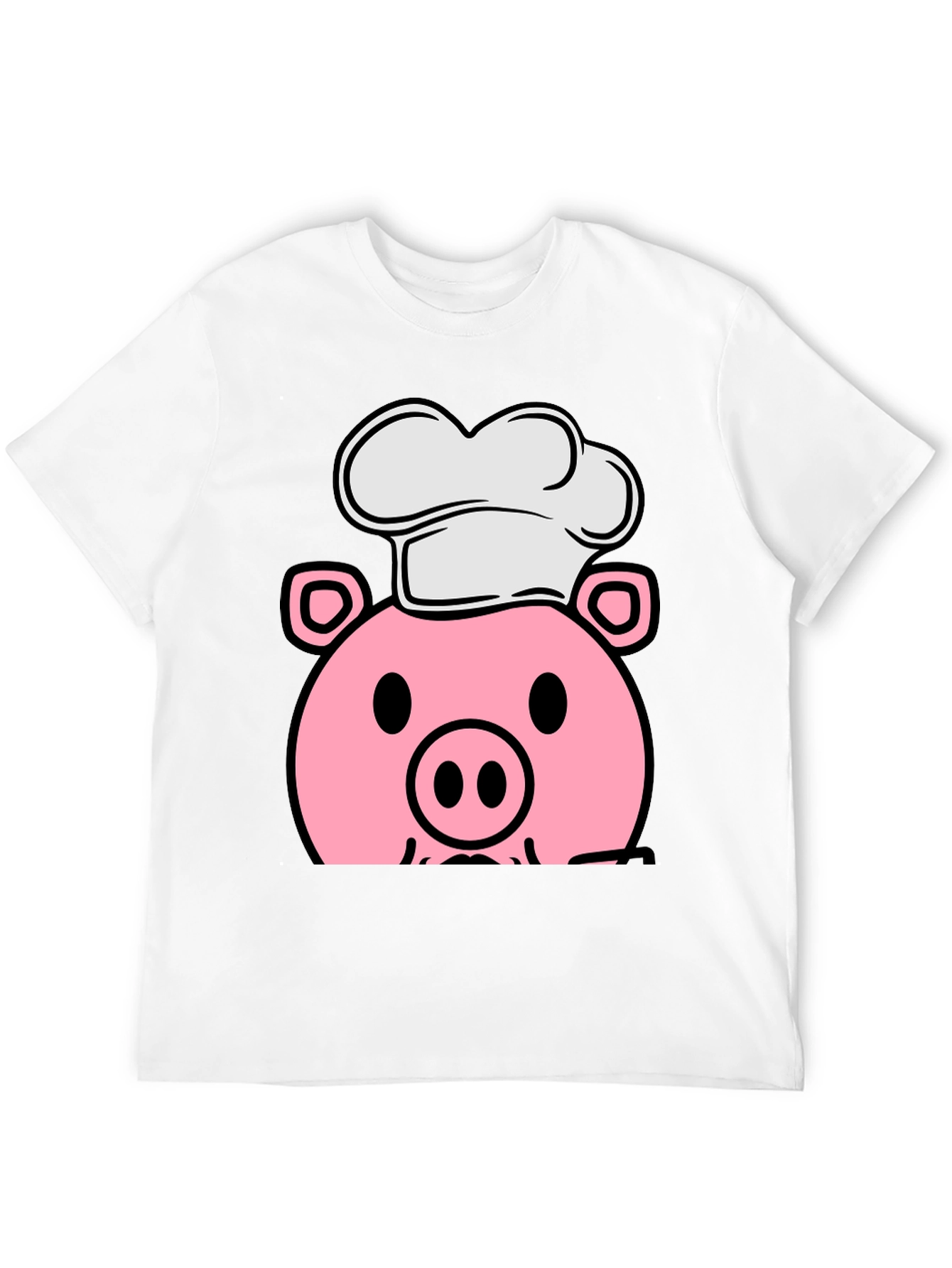 Pig Chef Graphic Tee - Black Cotton T-Shirt