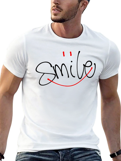 Smile Graphic Tee - Classic Black Cotton T-Shirt