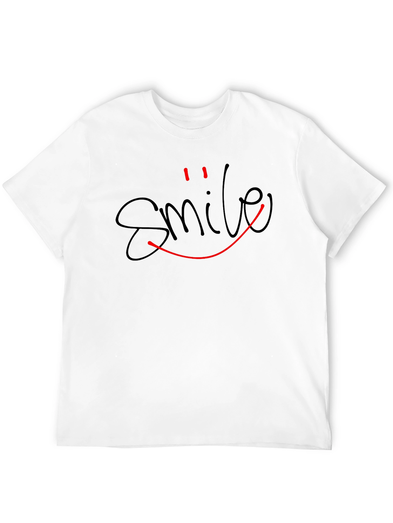 Smile Graphic Tee - Classic Black Cotton T-Shirt
