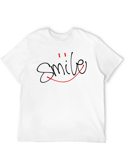 Smile Graphic Tee - Classic Black Cotton T-Shirt