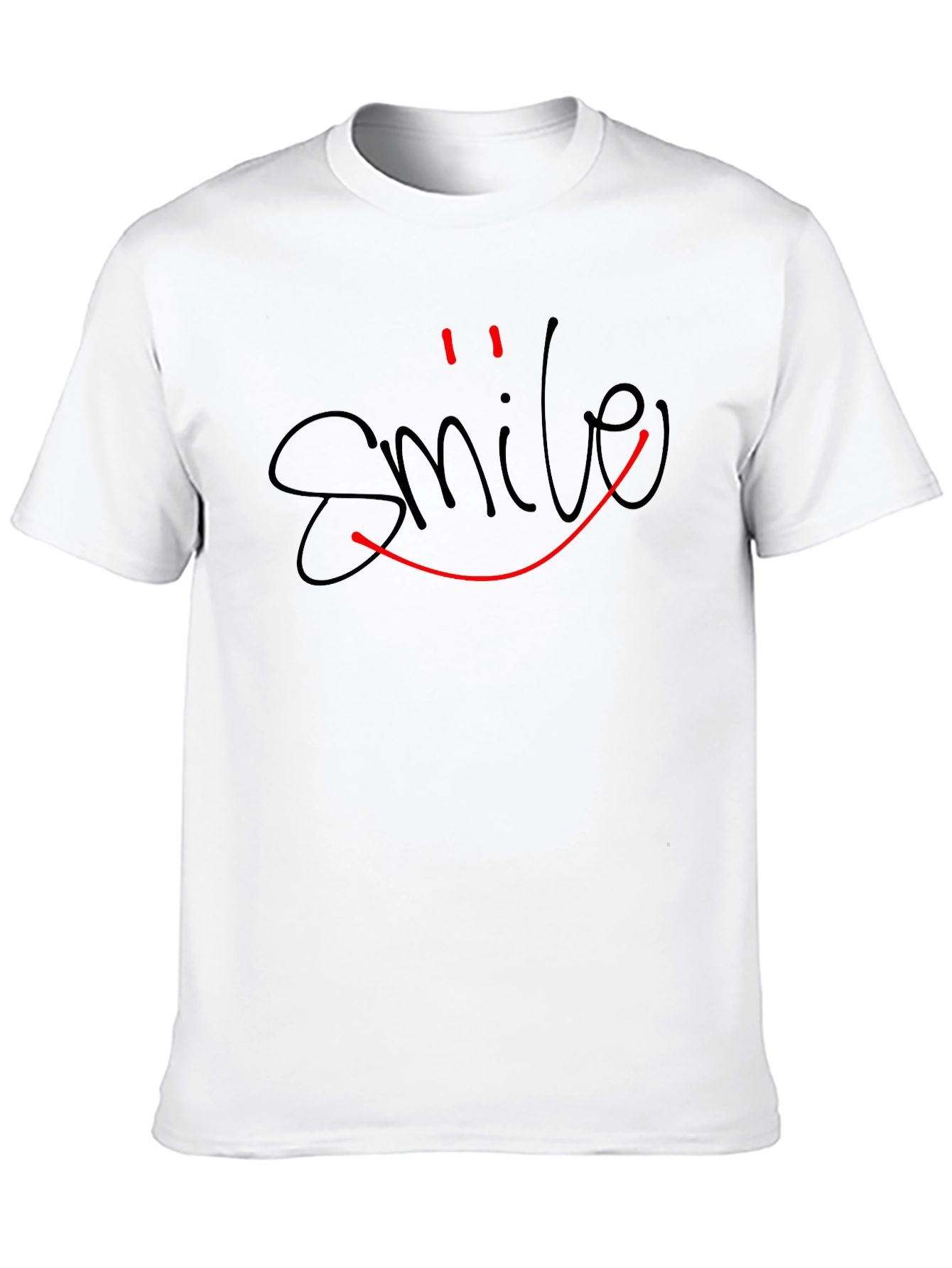 Smile Graphic Tee - Classic Black Cotton T-Shirt