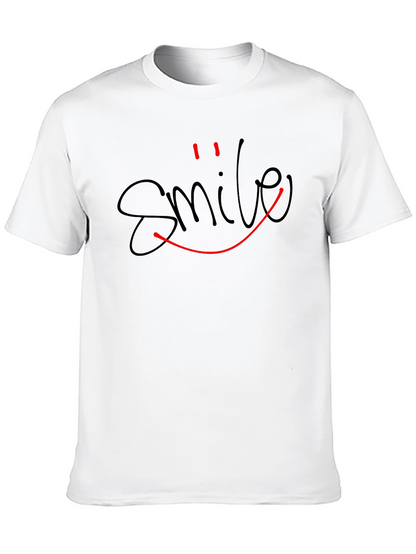 Smile Graphic Tee - Classic Black Cotton T-Shirt