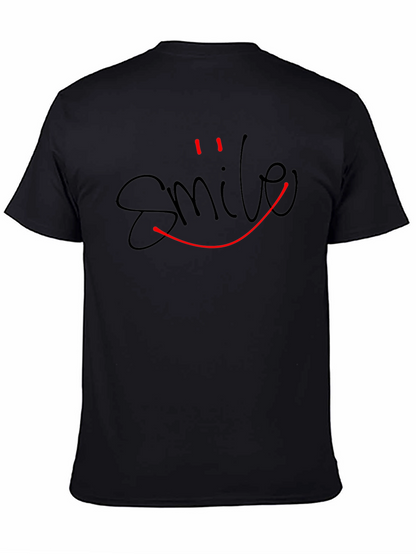 Smile Graphic Tee - Classic Black Cotton T-Shirt