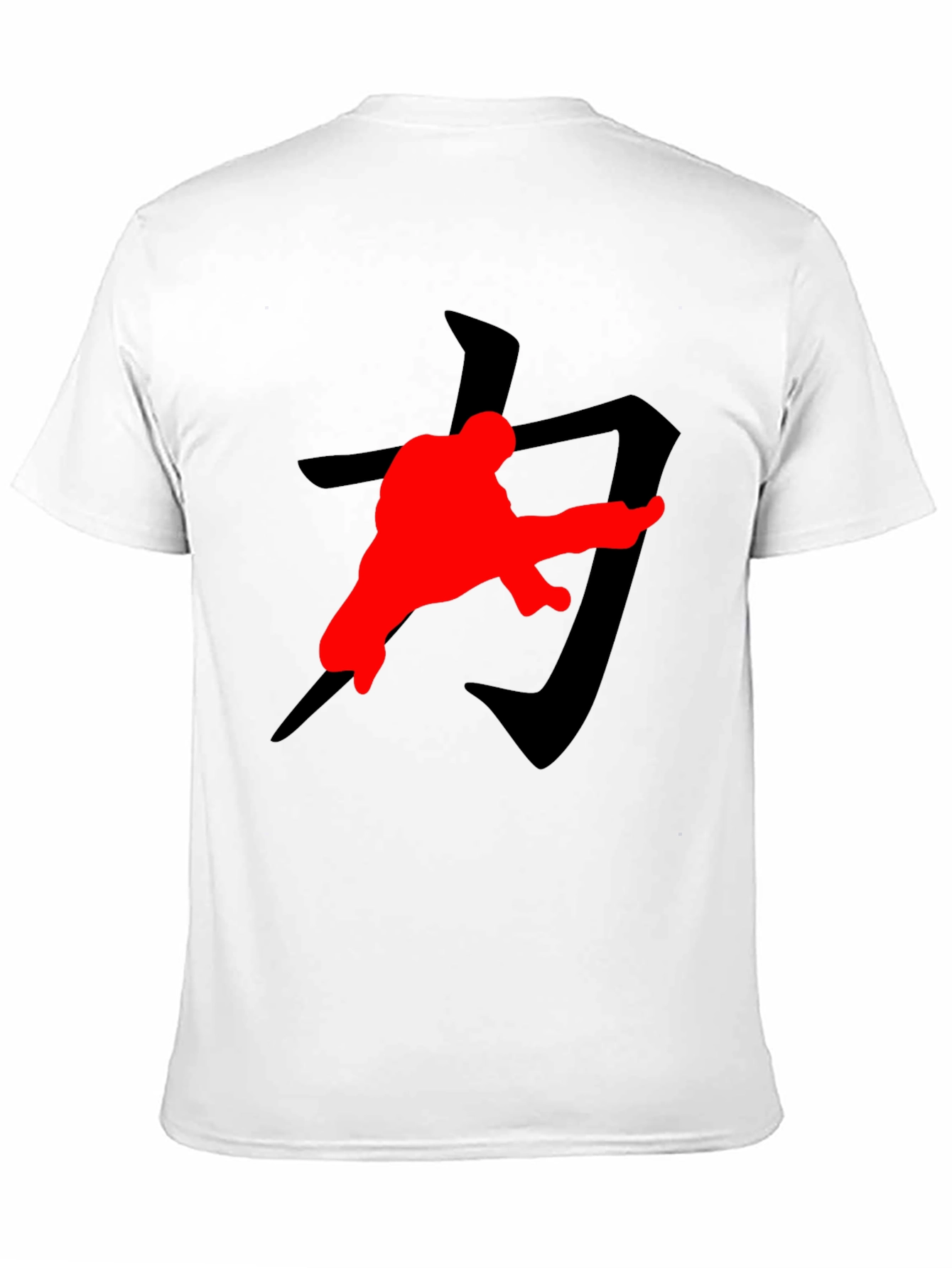 Karate Kick T-Shirt: Black with Red Graphic Print