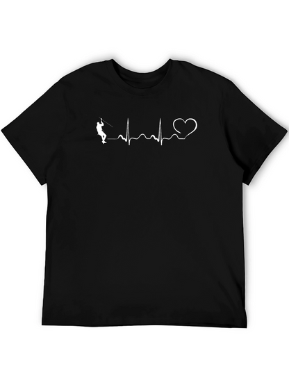 Climbing Heartbeat T-Shirt - Black Cotton