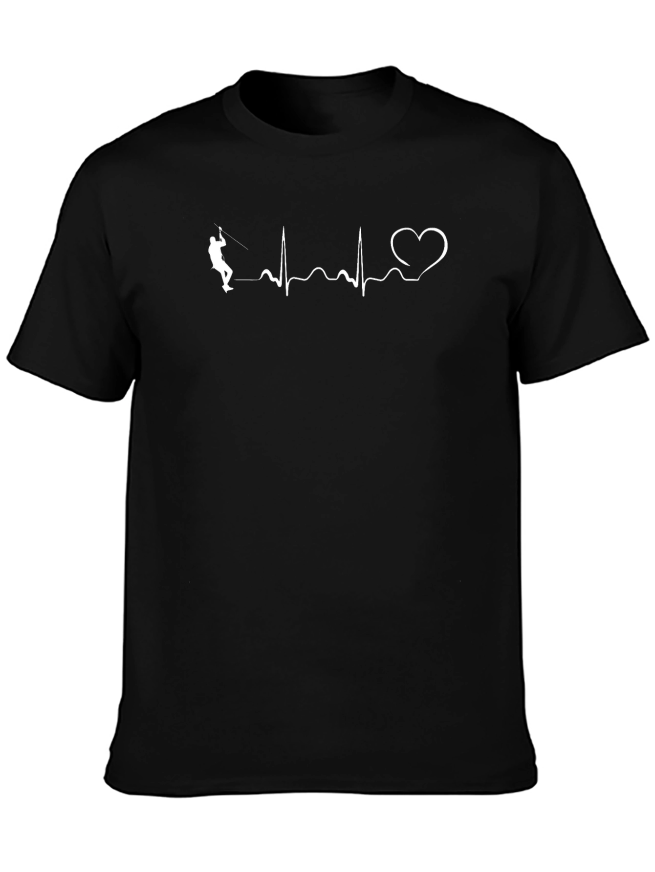 Climbing Heartbeat T-Shirt - Black Cotton