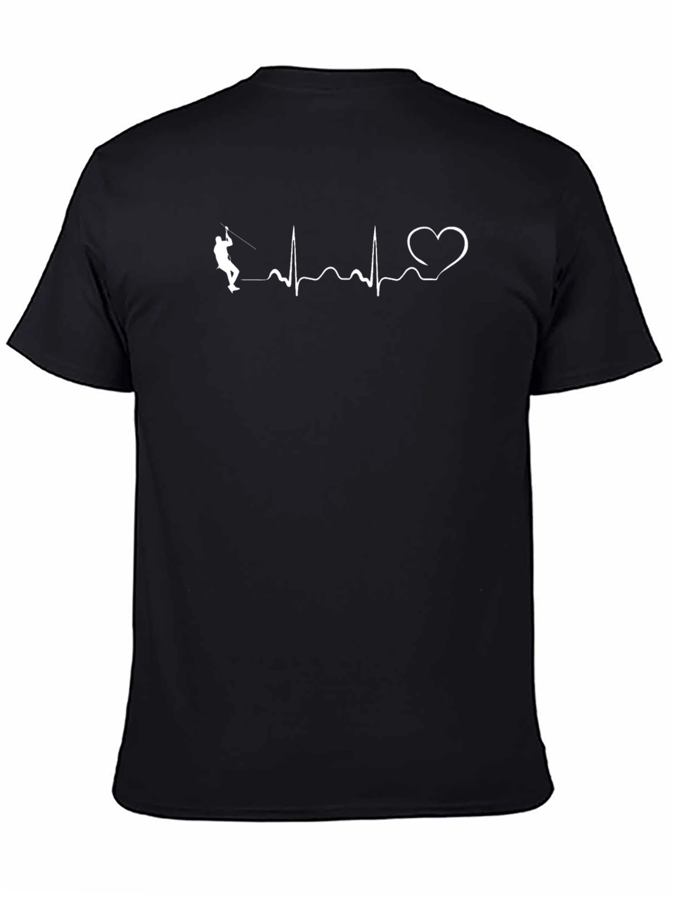 Climbing Heartbeat T-Shirt - Black Cotton