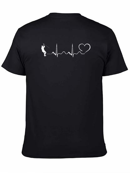 Climbing Heartbeat T-Shirt - Black Cotton