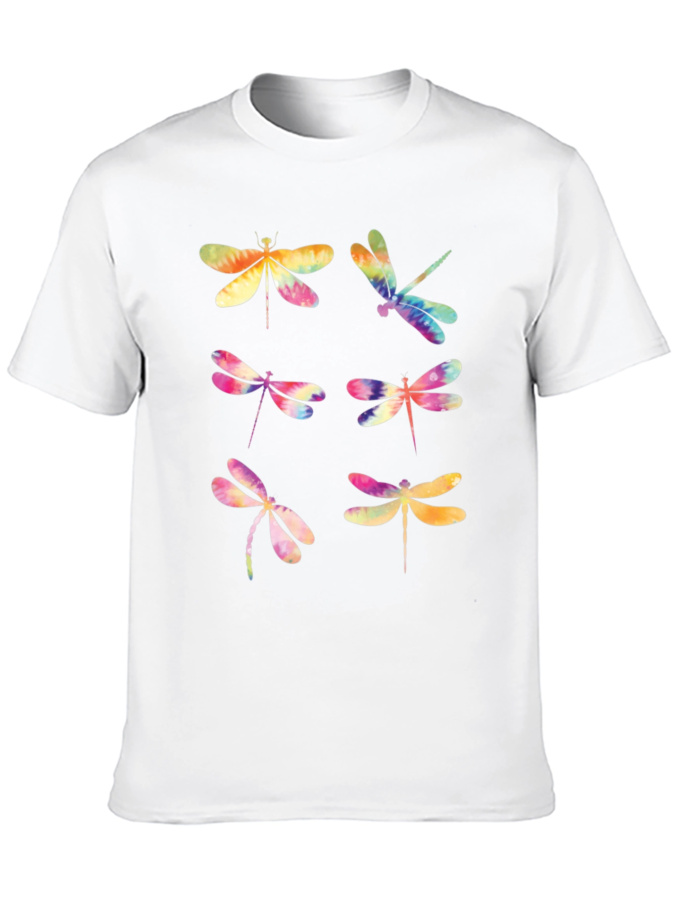 Dragonfly Tie Dye Graphic T-Shirt - Black