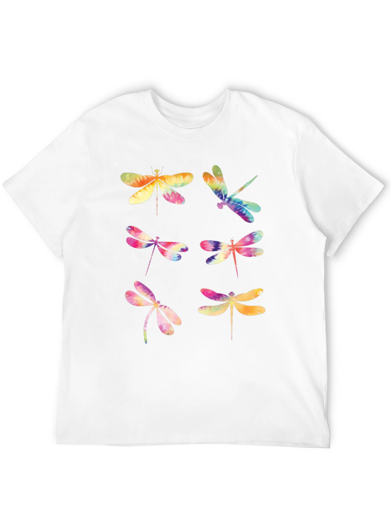 Dragonfly Tie Dye Graphic T-Shirt - Black