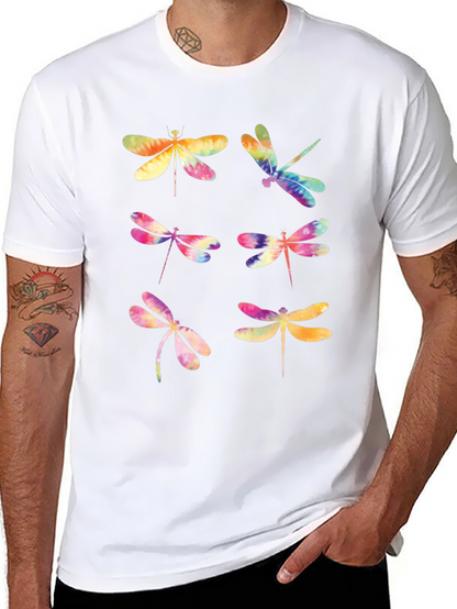 Dragonfly Tie Dye Graphic T-Shirt - Black