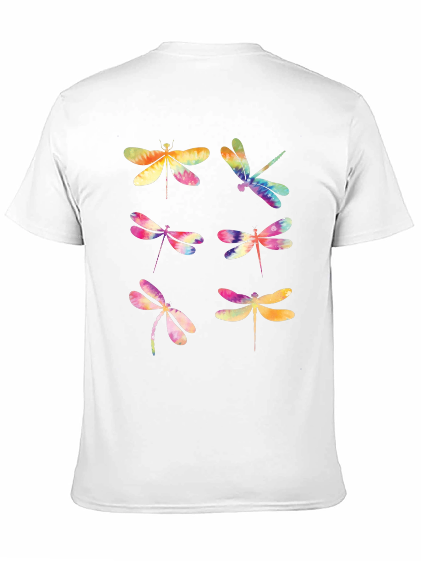 Dragonfly Tie Dye Graphic T-Shirt - Black