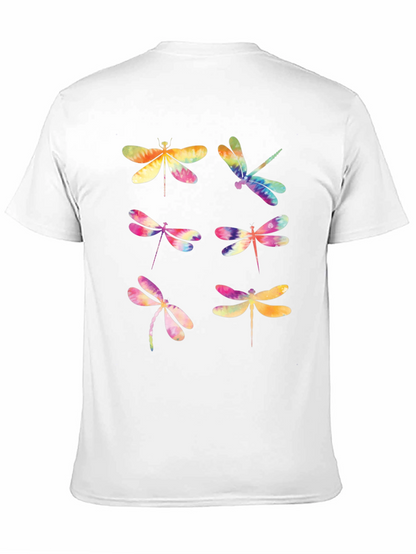 Dragonfly Tie Dye Graphic T-Shirt - Black