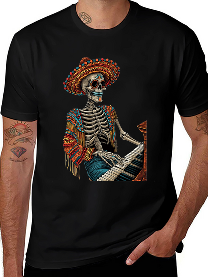 Day of the Dead Skeleton Pianist T-Shirt