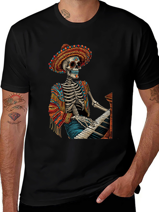 Day of the Dead Skeleton Pianist T-Shirt
