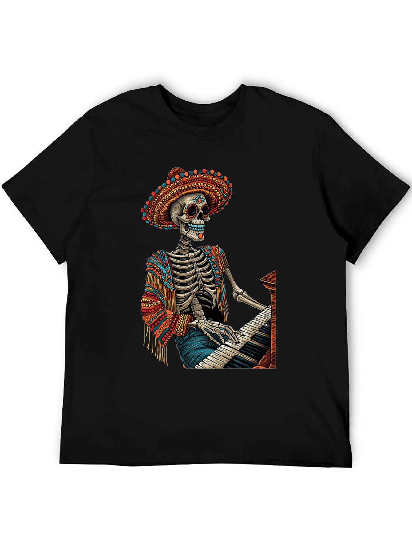 Day of the Dead Skeleton Pianist T-Shirt