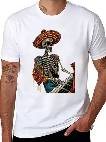 Day of the Dead Skeleton Pianist T-Shirt