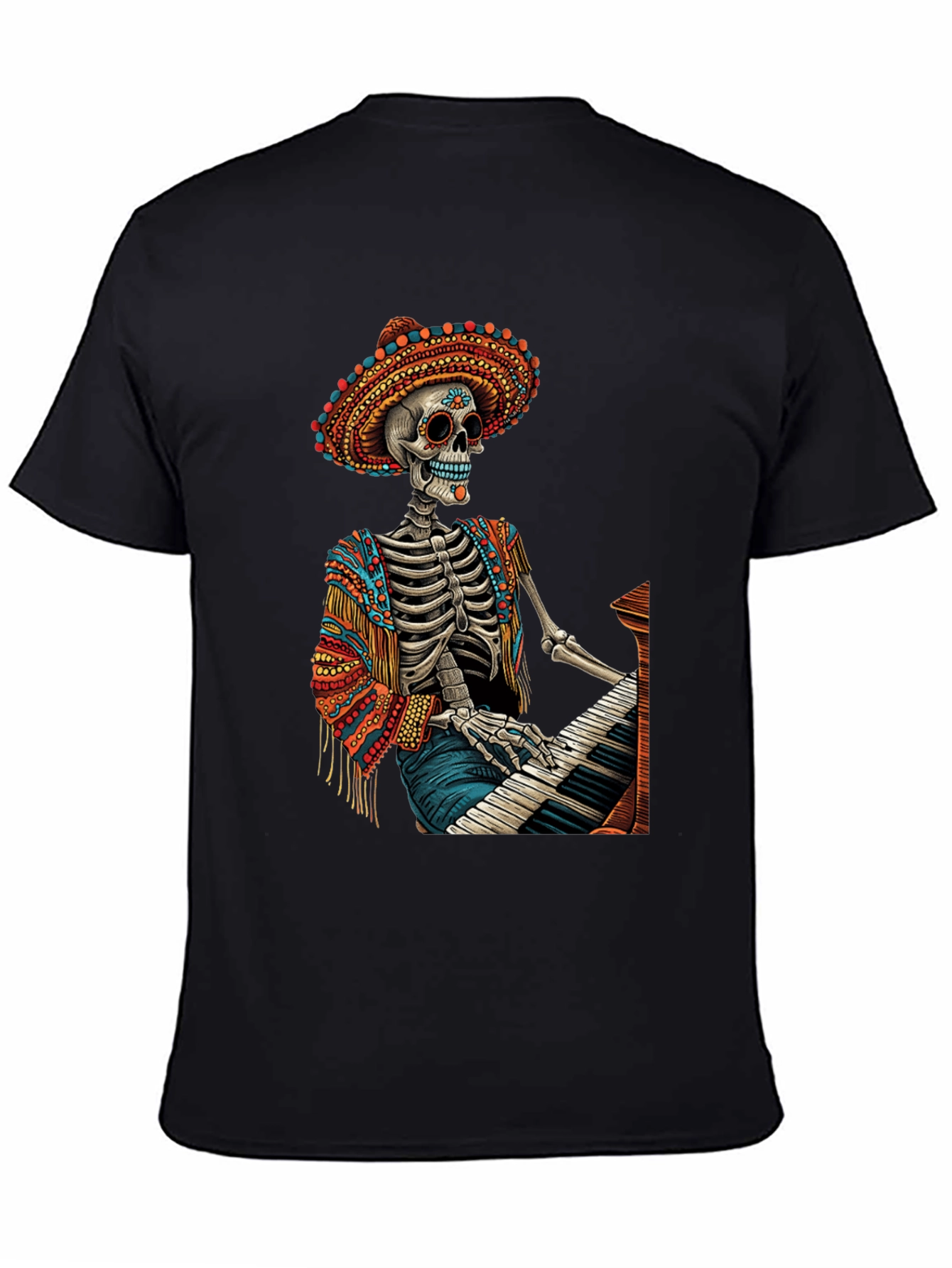 Day of the Dead Skeleton Pianist T-Shirt