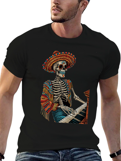 Day of the Dead Skeleton Pianist T-Shirt