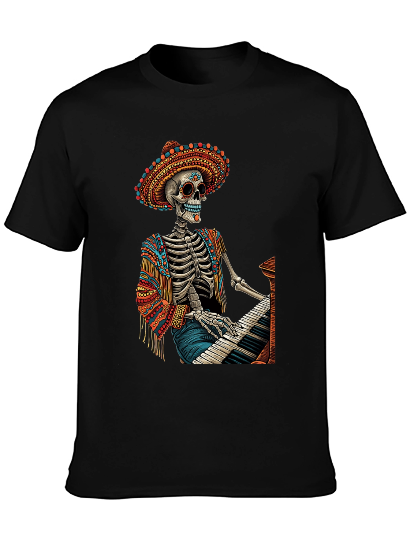 Day of the Dead Skeleton Pianist T-Shirt