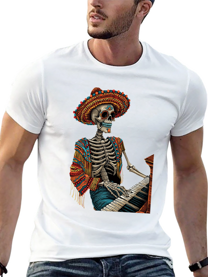 Day of the Dead Skeleton Pianist T-Shirt