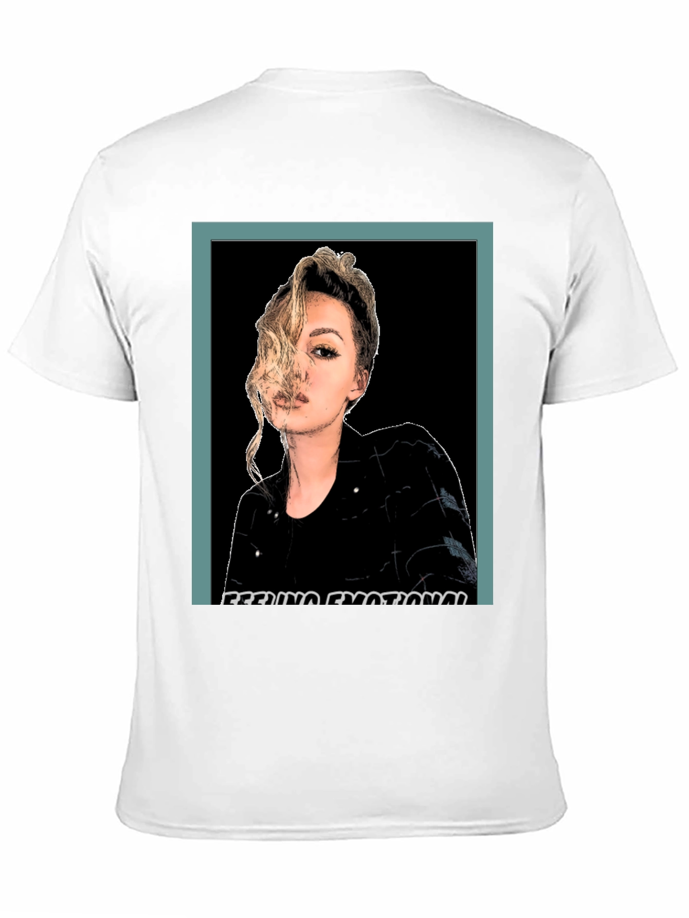 Emotional Woman Graphic Print Black T-Shirt
