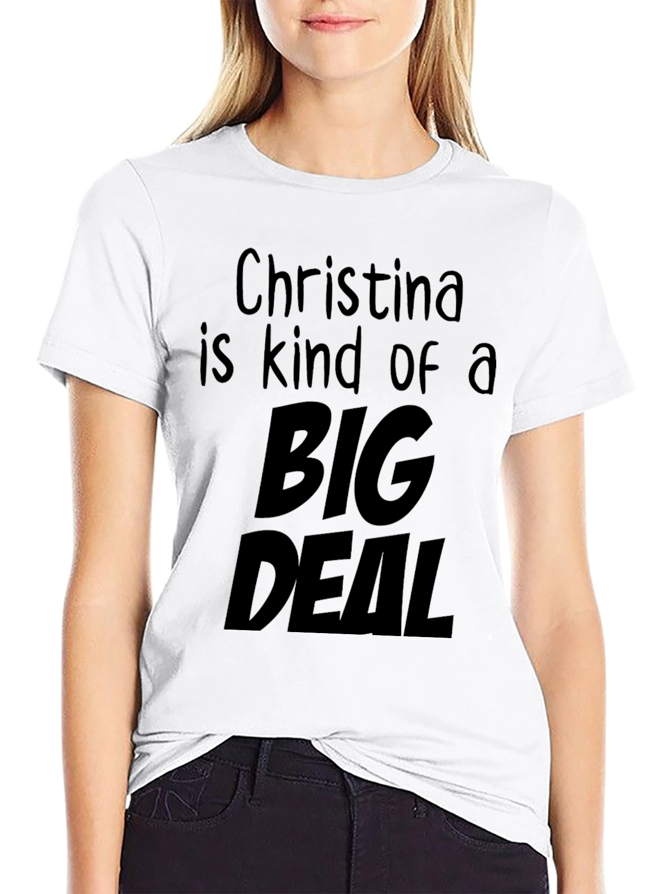 Christina Big Deal Black Graphic T-Shirt